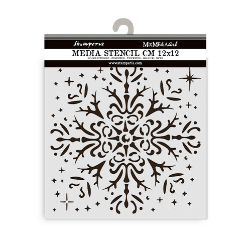 Stamperia Owl's House Collection Mixed MediaArt Thick Stencil - Snowflake 12cm x 12cm SPKSTDS52