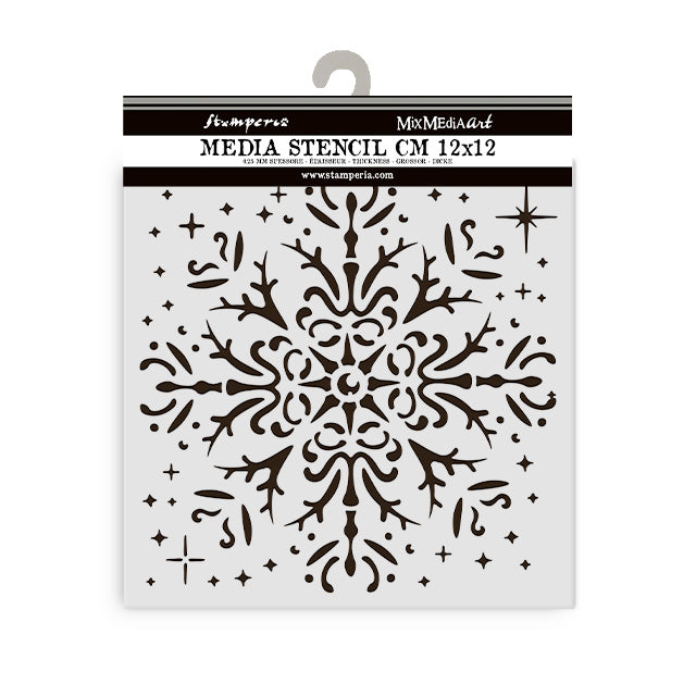 Stamperia Owl's House Collection Mixed MediaArt Thick Stencil - Snowflake 12cm x 12cm SPKSTDS52