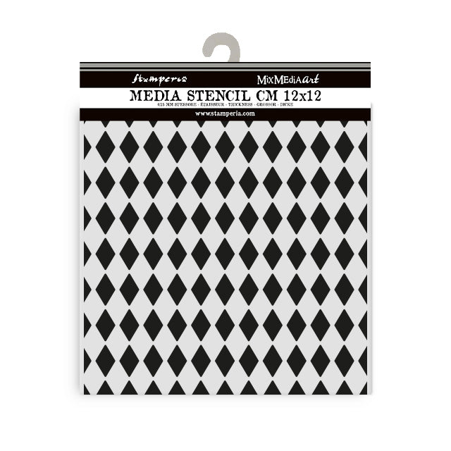 Stamperia Mixed MediaArt Thick Stencil - Alice in Christmas Collection -  12cm x 12cm KSTDS54