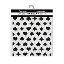 Stamperia Mixed MediaArt Thick Stencil - Alice in Christmas Collection - Hearts & Spades 12cm x 12cm KSTDS55