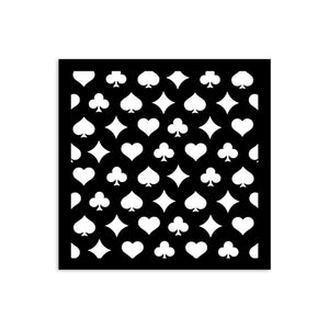 Stamperia Mixed MediaArt Thick Stencil - Alice in Christmas Collection - Hearts & Spades 12cm x 12cm KSTDS55