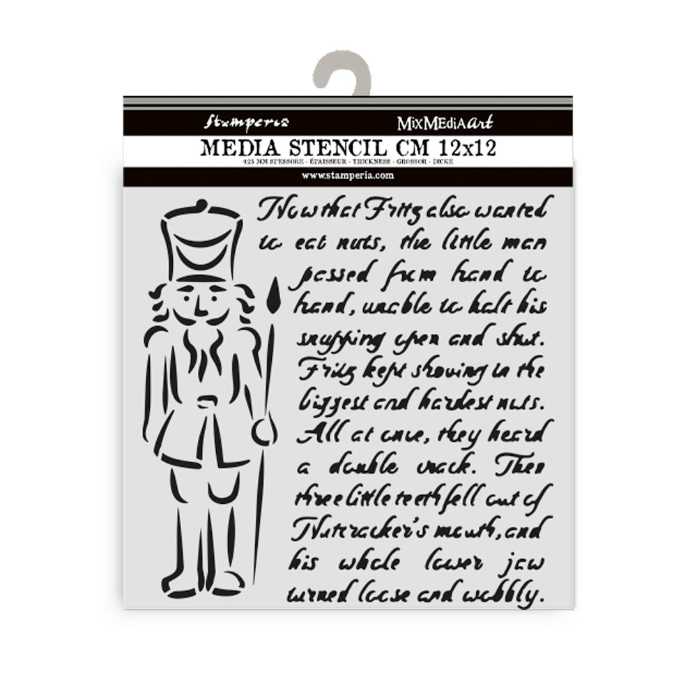 Stamperia Mixed MediaArt Thick Stencil - Alice in Christmas Collection - Guard 12cm x 12cm KSTDS58