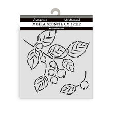 Stamperia Mixed MediaArt Thick Stencil - Whispering Woods Collection -Leaves & Berries - 12cm x 12cm