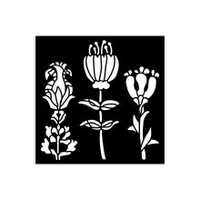 Stamperia Mixed MediaArt Thick Stencil - Furry Friends Collection - Stylised Flowers - 12cm x 12cm