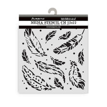Stamperia Mixed MediaArt Thick Stencil - Herbarium Silvae Collection - Feather Pattern - 12cm x 12cm