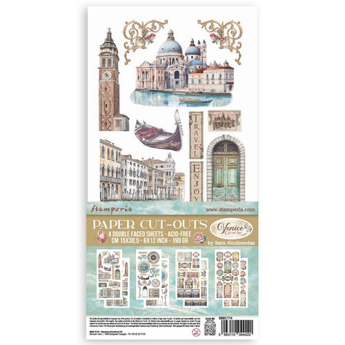 Stamperia Venice City of Art Paper Cut Outs - 4 double faced sheets 15 x 30.5cm SPSBBCT14