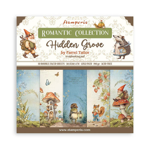 Stamperia Romantic Collection Hidden Grove 12” x 12” Pad - 10 double faced sheets - SBBL168