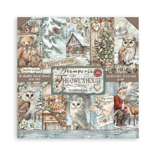 Stamperia Owl's House Collection - 12” x 12” Pad - 10 double faced sheets - SPSBBL174