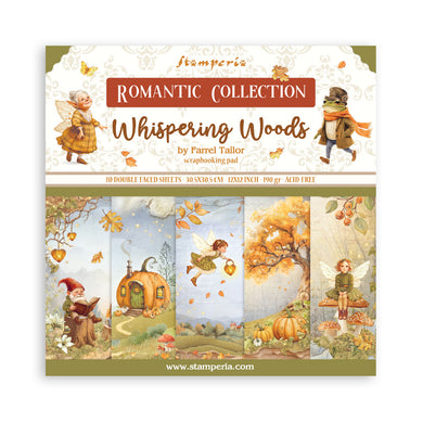 Stamperia Whispering Woods Collection - 12” x 12” Pad - 10 double faced sheets