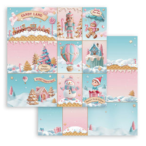 Stamperia Candy Christmas 8” x 8” Pad - 8 double faced sheets - SPSBBS129