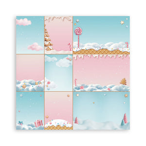 Stamperia Candy Christmas 8” x 8” Pad - 8 double faced sheets - SPSBBS129