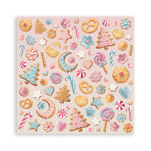 Stamperia Candy Christmas 8” x 8” Pad - 8 double faced sheets - SPSBBS129