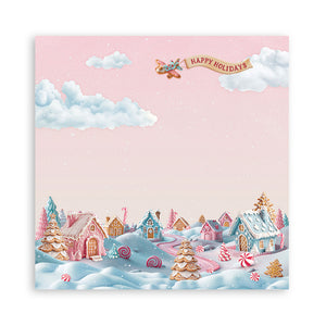 Stamperia Candy Christmas 8” x 8” Pad - 8 double faced sheets - SPSBBS129