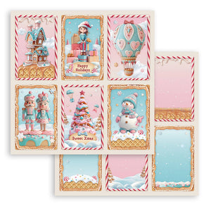 Stamperia Candy Christmas 8” x 8” Pad - 8 double faced sheets - SPSBBS129