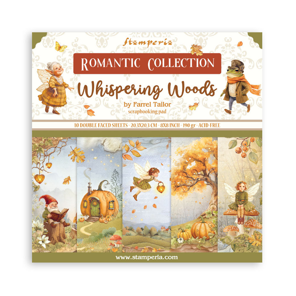 Stamperia Whispering Woods Collection 8” x 8” Pad - 8 double faced sheets