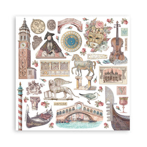 Stamperia Venice City of Art 8” x 8” Pad - 22 single faced sheets - SPSBBSXB14