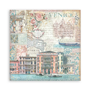 Stamperia Venice City of Art 8” x 8” Pad - 22 single faced sheets - SPSBBSXB14