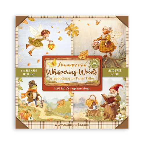 Stamperia Whispering Woods Collection 8” x 8” Maxi Pad - 22 single faced sheets