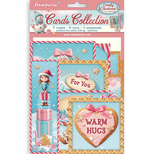Stamperia Candy Christmas - Card Pack - 7 Cards, 5 Tags & 1 Bookmark SBCARD32
