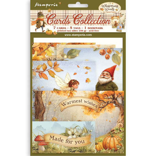 Stamperia Whispering Woods Collection - Cards Collection - 7 Cards, 5 Tags & 1 Bookmark
