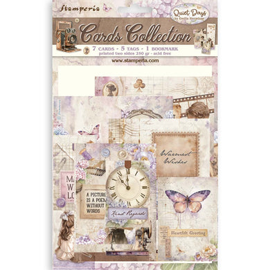 Stamperia Quiet Days Collection - Cards Collection - 7 Cards, 5 Tags & 1 Bookmark