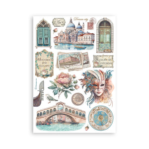 Stamperia Venice City of Art - Washi Pad - 8 Adhesive Washi Sheets - SPSBW21