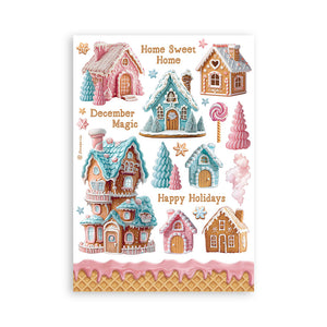 Stamperia Candy Christmas - Washi Pad - 8 Adhesive Washi Sheets - SPSBW22