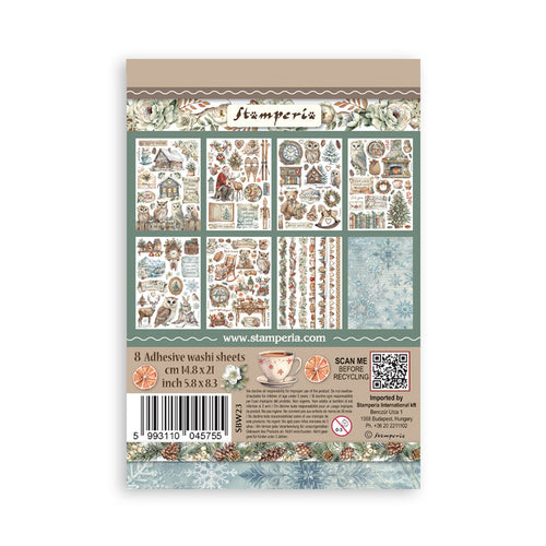 Stamperia Owl's House Collection - Washi Pad - 8 Adhesive Washi Sheets - SPSBW23