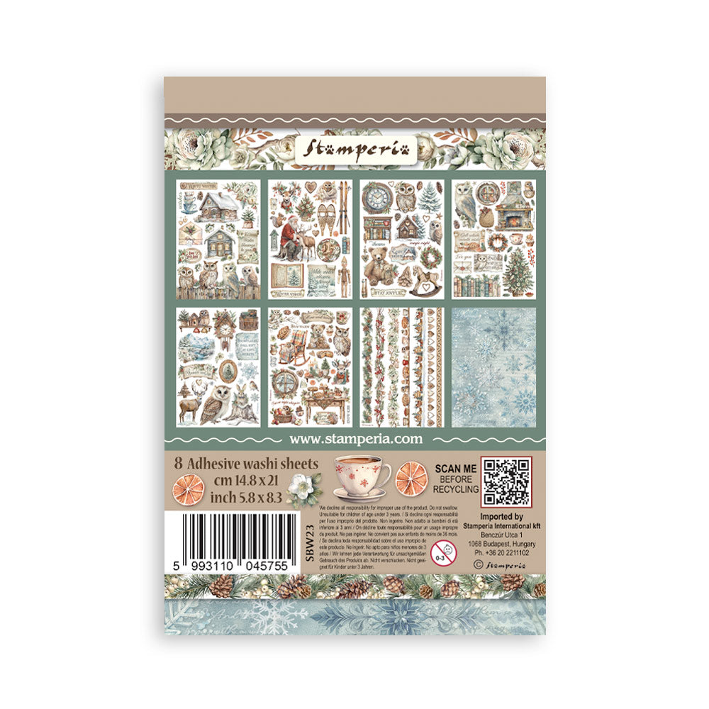 Stamperia Owl's House Collection - Washi Pad - 8 Adhesive Washi Sheets - SPSBW23
