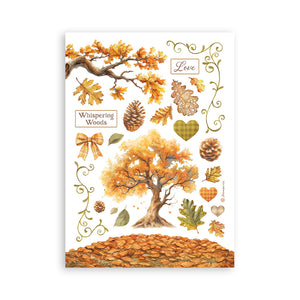 Stamperia Whispering Woods Collection - A5 Washi Pad - 8 Adhesive Washi Sheets