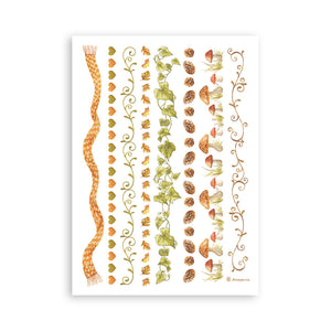 Stamperia Whispering Woods Collection - A5 Washi Pad - 8 Adhesive Washi Sheets
