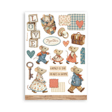 Stamperia Family Collection - A5 Washi Pad - 8 Adhesive Washi Sheets