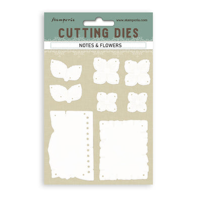 SAVE 10% Stamperia Quiet Days Collection - Cutting Dies - A6 - Notes & Flowers