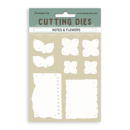 SAVE 10% Stamperia Quiet Days Collection - Cutting Dies - A6 - Notes & Flowers