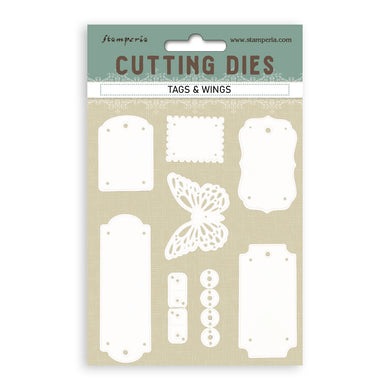 SAVE 10% Stamperia Quiet Days Collection - Cutting Dies - A6 - Tags & Wings