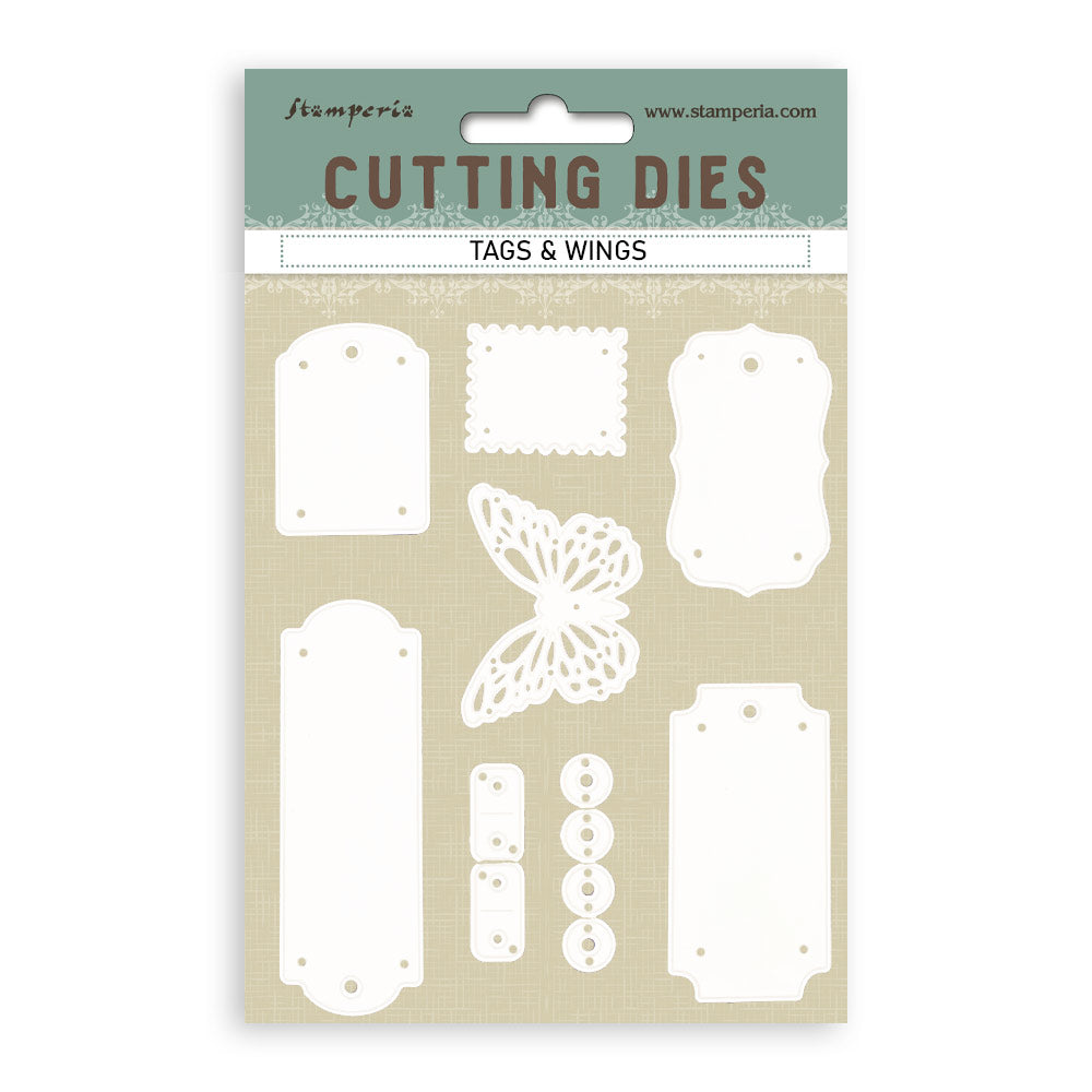 SAVE 10% Stamperia Quiet Days Collection - Cutting Dies - A6 - Tags & Wings