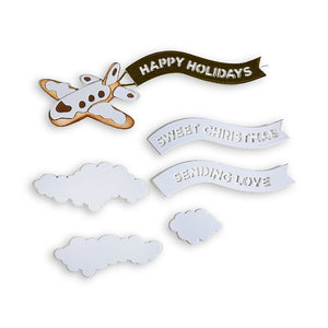 Stamperia Candy Christmas Collection - Gingerbread Plane and Banners - 13 Cutting Dies -  SPSFTB03