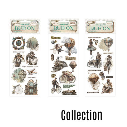 Stamperia Voyages Fantastiques Collection - Rub On - 3 Pack Bundle - 10.16cm x 16.6cm SAVE 10%