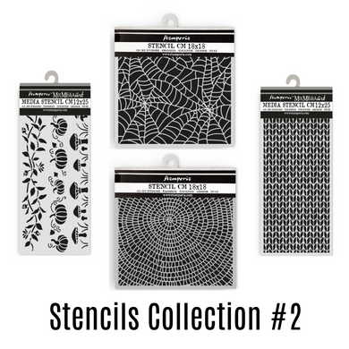 SAVE 10% Stamperia Whispering Woods Collection - Mixed MediaArt Thick Stencil - Stencil Collection Two (includes 4 Stencils)