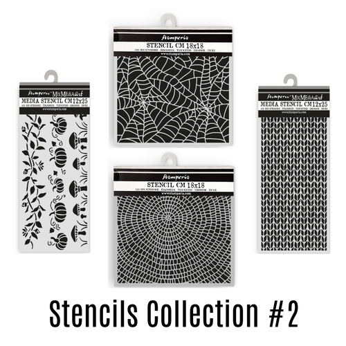 SAVE 10% Stamperia Whispering Woods Collection - Mixed MediaArt Thick Stencil - Stencil Collection Two (includes 4 Stencils)