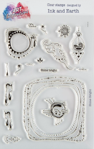 Art Inspirations with Ink and Earth A5 Stamp Set - Shine Bright contai ...