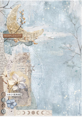 Stamperia - Create HappinessSecret Diary Moon - Decoupage Rice Paper A4 - DFSA4863