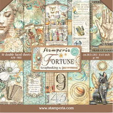 Stamperia Scrapbooking 8” x 8” Paper Pad - Fortune - 10 Double Faced Sheets - SBBS105