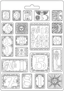 Stamperia Soft Maxi Mould A4 - Alchemy Numbers K3PTA4524