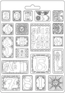 Stamperia Soft Maxi Mould A4 - Alchemy Numbers K3PTA4524