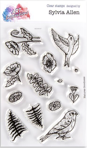 Art Inspirations with Sylvia Allan A6 Stamp Set - Natures Goodness - 13 Stamps