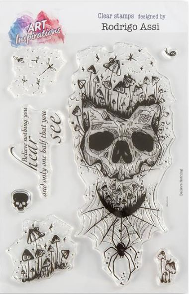 Art Inspirations with Rodrigo Assi A5 Stamp Set - Believe Nothing - 7 Stamps