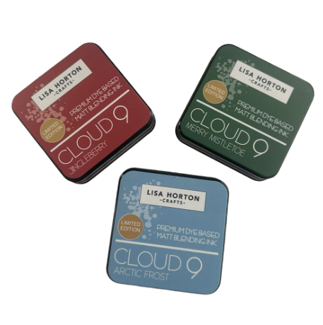 Lisa Horton Crafts - Cloud 9 Matt Blending Ink Pads - Set of 3 Limited Edition - Jingleberry, Merry Mistletoe and Arctic Frost