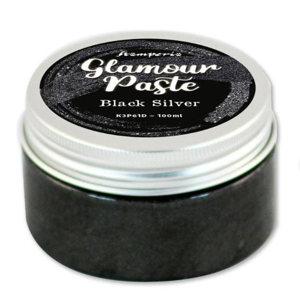 Stamperia Glamour Paste - Black Silver Shimmer K3P61D 100ml