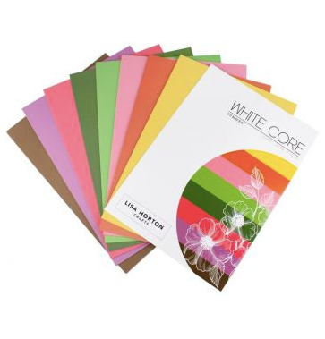 Lisa Horton Crafts Pack of 48 Sheets of White Core Summer Cardstock - 250GSM